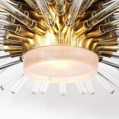 Modernist 3 Tier Radiant Hand Blown Murano Glass Rod Brass Sputnik Chandelier - 4347416