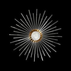 Modernist 3 Tier Radiant Hand Blown Murano Glass Rod Brass Sputnik Chandelier - 4347423