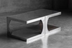 Modernist Aluminum Side Tables Italy 1970s - 4421717