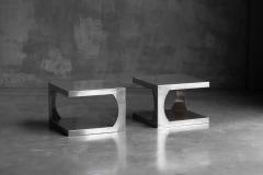 Modernist Aluminum Side Tables Italy 1970s - 4421721