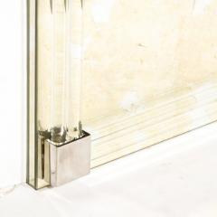 Modernist Antiqued Mirror With Glass Rods Rectilinear Nickel Fittings - 3276379
