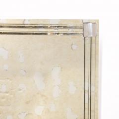 Modernist Antiqued Mirror With Glass Rods Rectilinear Nickel Fittings - 3276536
