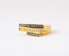 Modernist Black and White Diamond and Gold Ring - 2825124