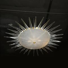 Modernist Brass Fitted Hand Blown Murano Glass Starburst Spike Form Chandelier - 4745483
