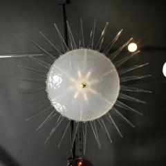 Modernist Brass Fitted Hand Blown Murano Glass Starburst Spike Form Chandelier - 4745488