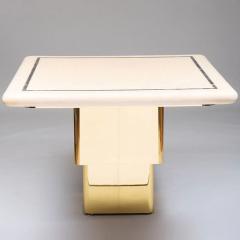 Modernist Brass and Tessellated Horn Covered Telescoping Table - 4315657