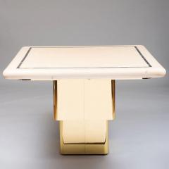 Modernist Brass and Tessellated Horn Covered Telescoping Table - 4315659