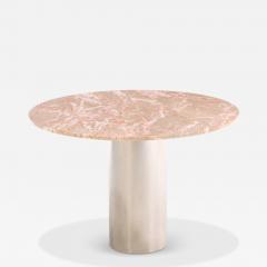Modernist Breccia Oniciata Marble Round Dining Table Attributed to Breuton - 4332509