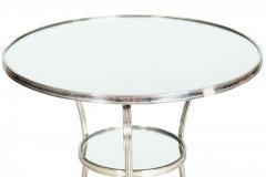 Modernist Chromed and Mirrored Gueridon Side Table - 4502911