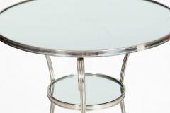Modernist Chromed and Mirrored Gueridon Side Table - 4502912