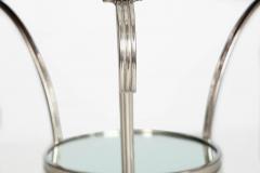 Modernist Chromed and Mirrored Gueridon Side Table - 4502916