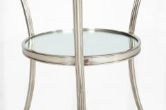 Modernist Chromed and Mirrored Gueridon Side Table - 4502918