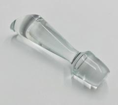 Modernist Clear Crystal Decanter w Sculptural Stopper Minimalist Barware - 4727413