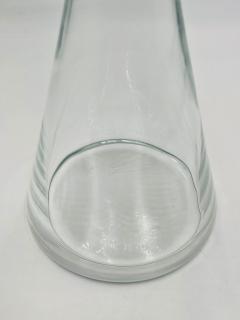 Modernist Clear Crystal Decanter w Sculptural Stopper Minimalist Barware - 4727414