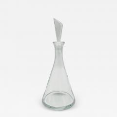 Modernist Clear Crystal Decanter w Sculptural Stopper Minimalist Barware - 4730216