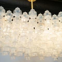 Modernist Custom Oblong Barbell Chandelier in Opalescent Hand Blown Murano Glass - 1581049