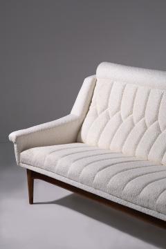 Modernist Danish vintage sofa in white boucl  - 3669067