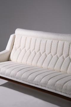 Modernist Danish vintage sofa in white boucl  - 3669069
