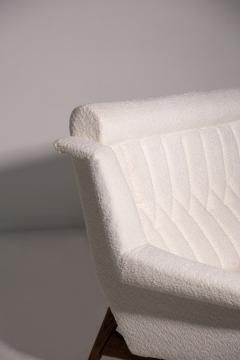 Modernist Danish vintage sofa in white boucl  - 3669070