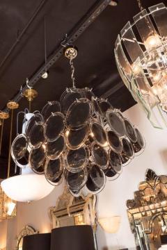 Modernist Diamond Shaped Handblown Black Murano Glass Chandelier - 1580742