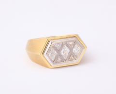 Modernist Diamond and 18 k Gold Ring - 2744605