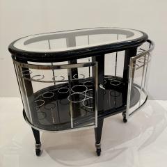Modernist Ebonized Bar Cart Italy 1950s - 4451333
