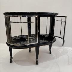 Modernist Ebonized Bar Cart Italy 1950s - 4451335