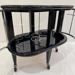Modernist Ebonized Bar Cart Italy 1950s - 4451337