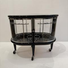 Modernist Ebonized Bar Cart Italy 1950s - 4451341