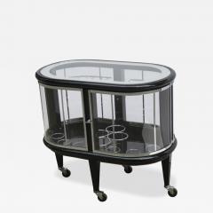 Modernist Ebonized Bar Cart Italy 1950s - 4454607