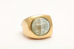 Modernist Faceted Aqua and Gold Ring - 4313291