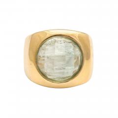Modernist Faceted Aqua and Gold Ring - 4319253