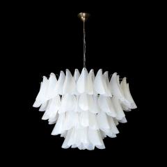Modernist Feather Chandelier in Murano Opalescent Glass and Oil Rubbed Bronze - 4142072