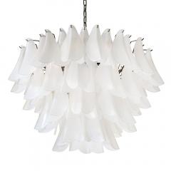 Modernist Feather Chandelier in Murano Opalescent Glass and Oil Rubbed Bronze - 4142075