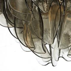 Modernist Feather Chandelier in Murano Smoked Topaz Glass and Oil Rubbed Bronze - 2551509