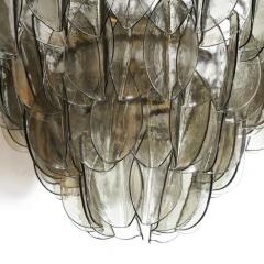 Modernist Feather Chandelier in Murano Smoked Topaz Glass and Oil Rubbed Bronze - 2551520