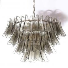 Modernist Feather Chandelier in Murano Smoked Topaz Glass and Oil Rubbed Bronze - 2659436