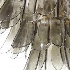 Modernist Feather Chandelier in Murano Smoked Topaz Glass and Oil Rubbed Bronze - 2659461