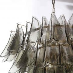 Modernist Feather Chandelier in Murano Smoked Topaz Glass and Oil Rubbed Bronze - 2659469