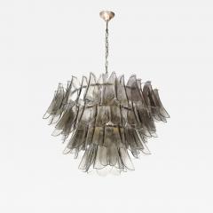 Modernist Feather Chandelier in Murano Smoked Topaz Glass and Oil Rubbed Bronze - 2672015