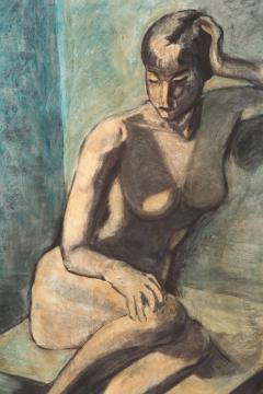 Modernist Female Nude Oil on Canvas - 414817