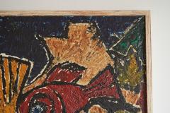 Modernist Fishes Oil on Canvas 1970s - 4608437
