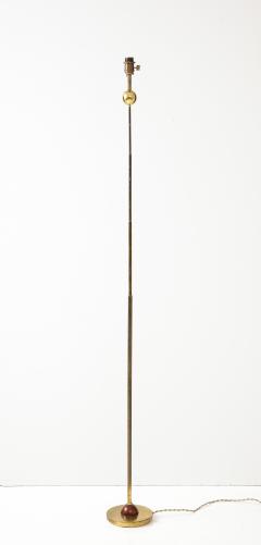 Modernist Gilt Bronze Floor Lamp with Copper Accents Italy 1980s - 3144657