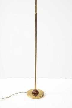 Modernist Gilt Bronze Floor Lamp with Copper Accents Italy 1980s - 3144664