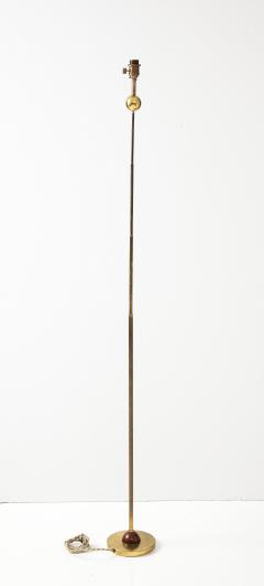 Modernist Gilt Bronze Floor Lamp with Copper Accents Italy 1980s - 3144665