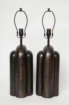 Modernist Gunmetal Bronzed Lamps - 781005