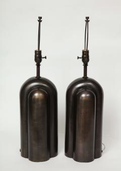 Modernist Gunmetal Bronzed Lamps - 781006