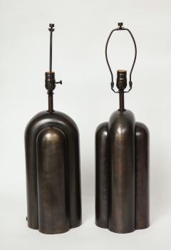 Modernist Gunmetal Bronzed Lamps - 781008