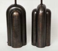 Modernist Gunmetal Bronzed Lamps - 781009