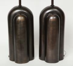 Modernist Gunmetal Bronzed Lamps - 781010